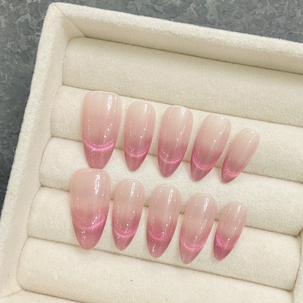 Nail Art Fake - Handmade Almond Press on Nails Simple
