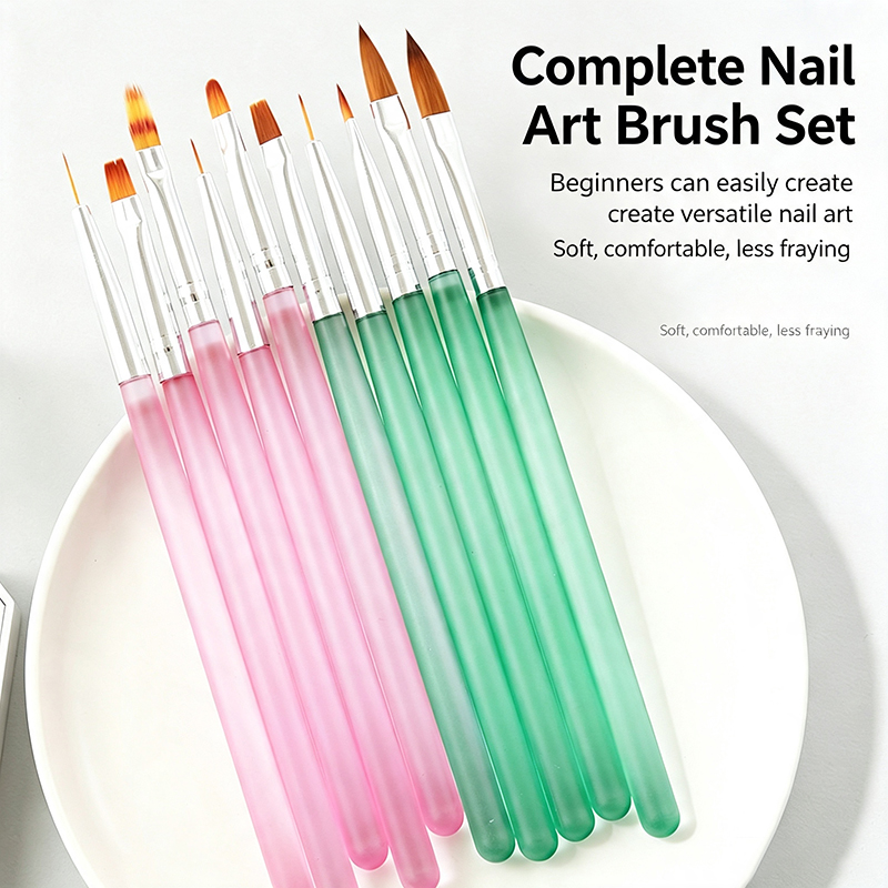 Nail Art Pink Soft - 5Pcs Pink Transparent Nail Art Brush