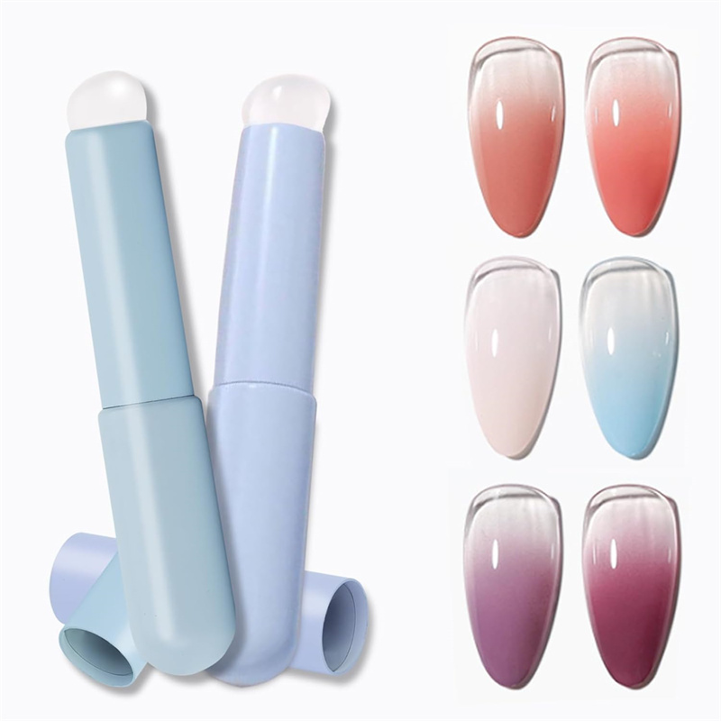 Nail Art Ombre Glitter - 2pcs Nail Art Silicone Head Nail