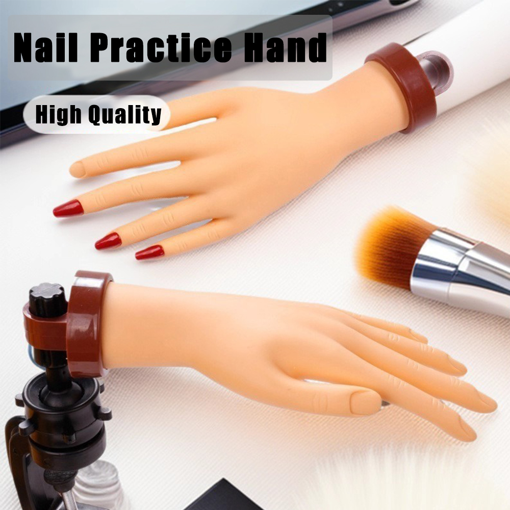 Nail Art Fake - Flexible Silicone Nail Practice Hand Fake