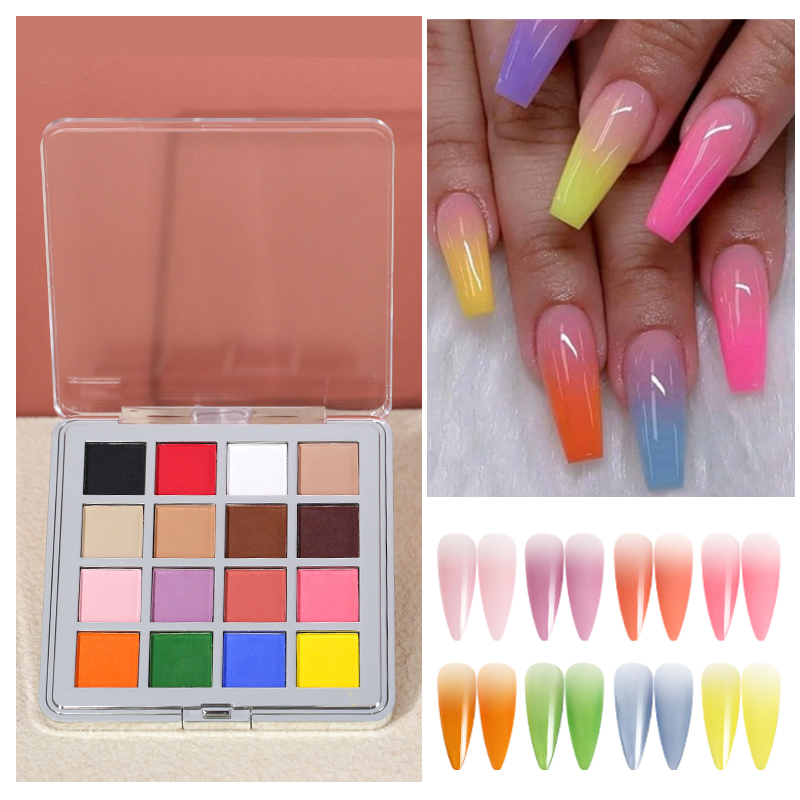 Nail Art Ombre Glitter - Mocmaki DIY Gradient Nail Powder 12