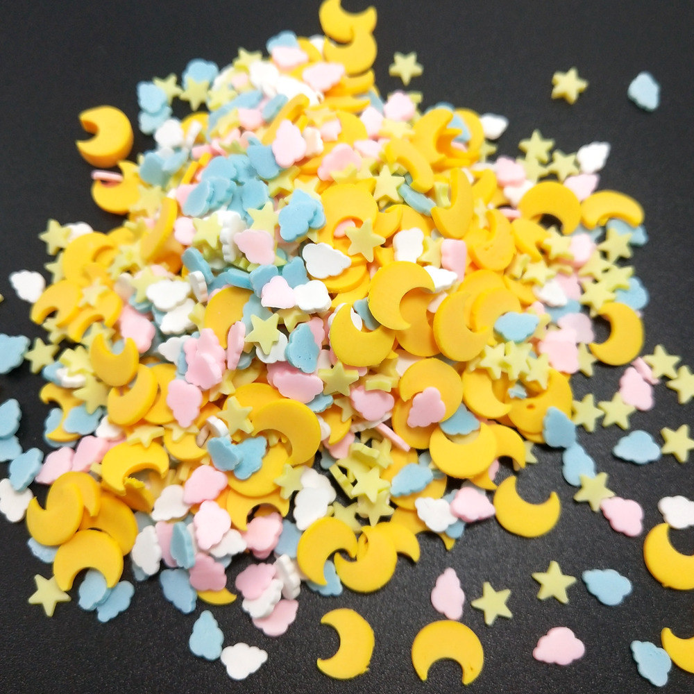 Nail Art Yellow - 50g Yellow Star/Clouds Polymer Clays for