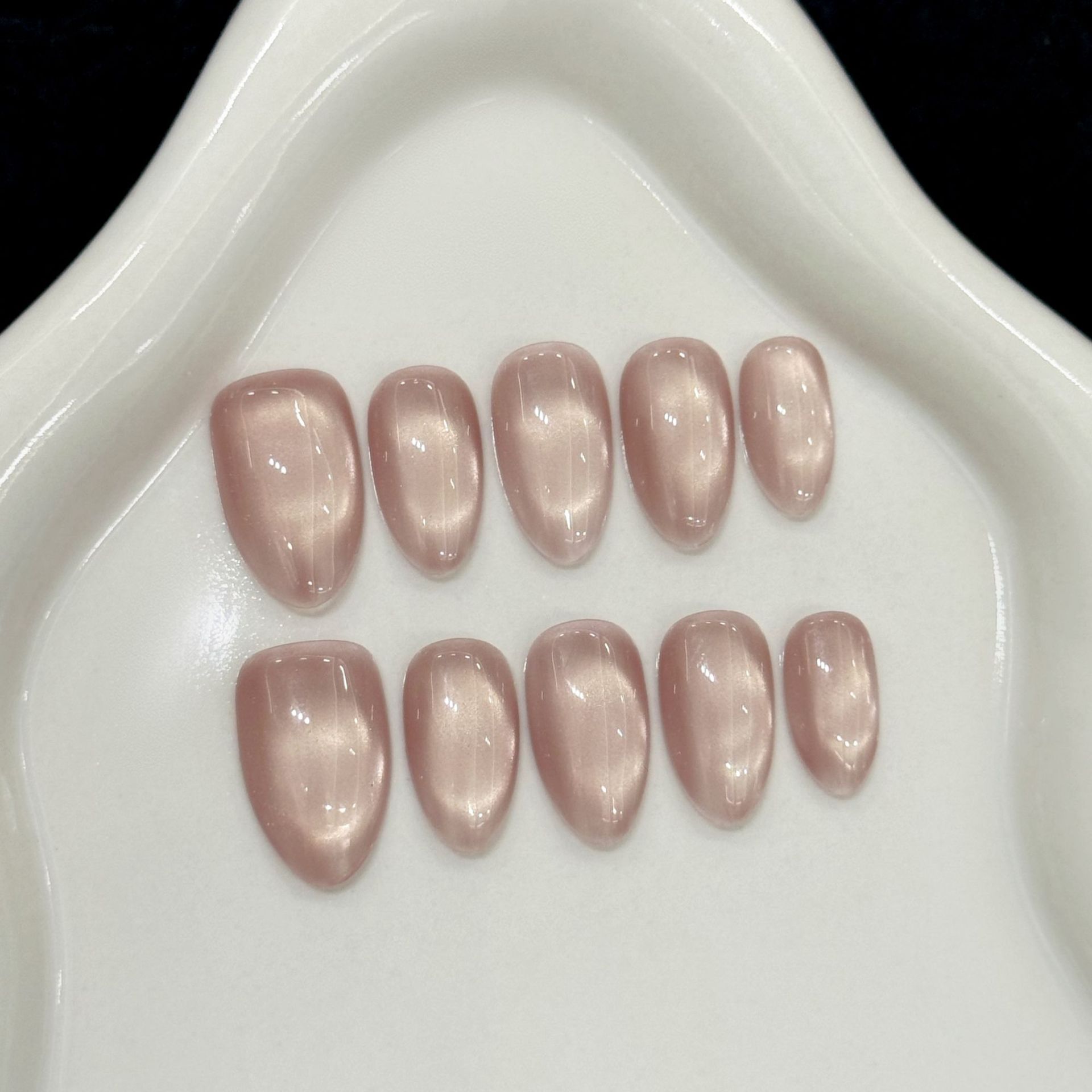 Nail Art Fake - 10pcs Handmade Press On Nails Solid