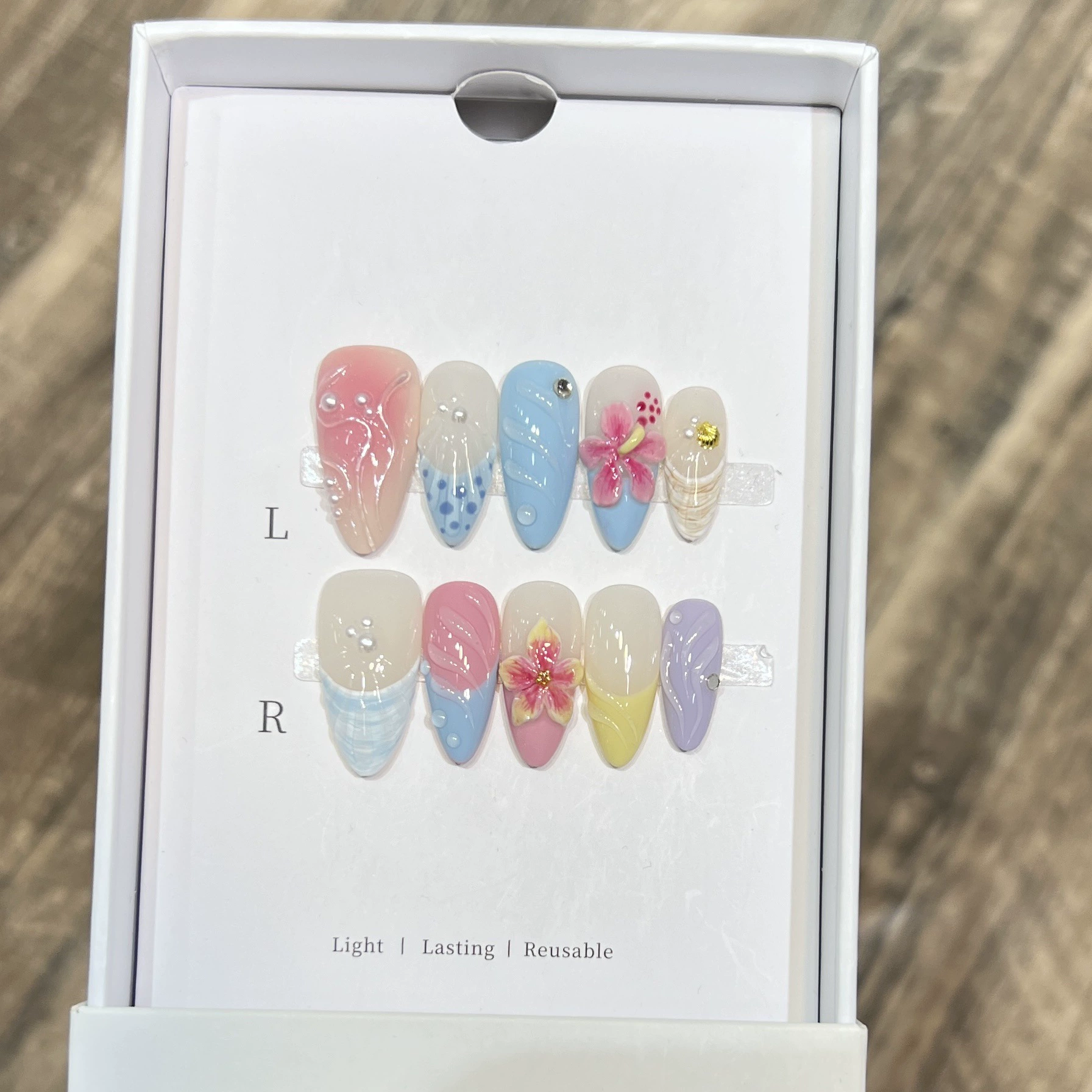 Nail Art Fake - 10Pcs Milky Nude Gentle Handmade Press