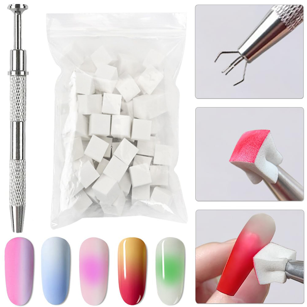50Pcs Nail Art Sponges + Grabb - Nail Art Ombre Glitter recension och pris