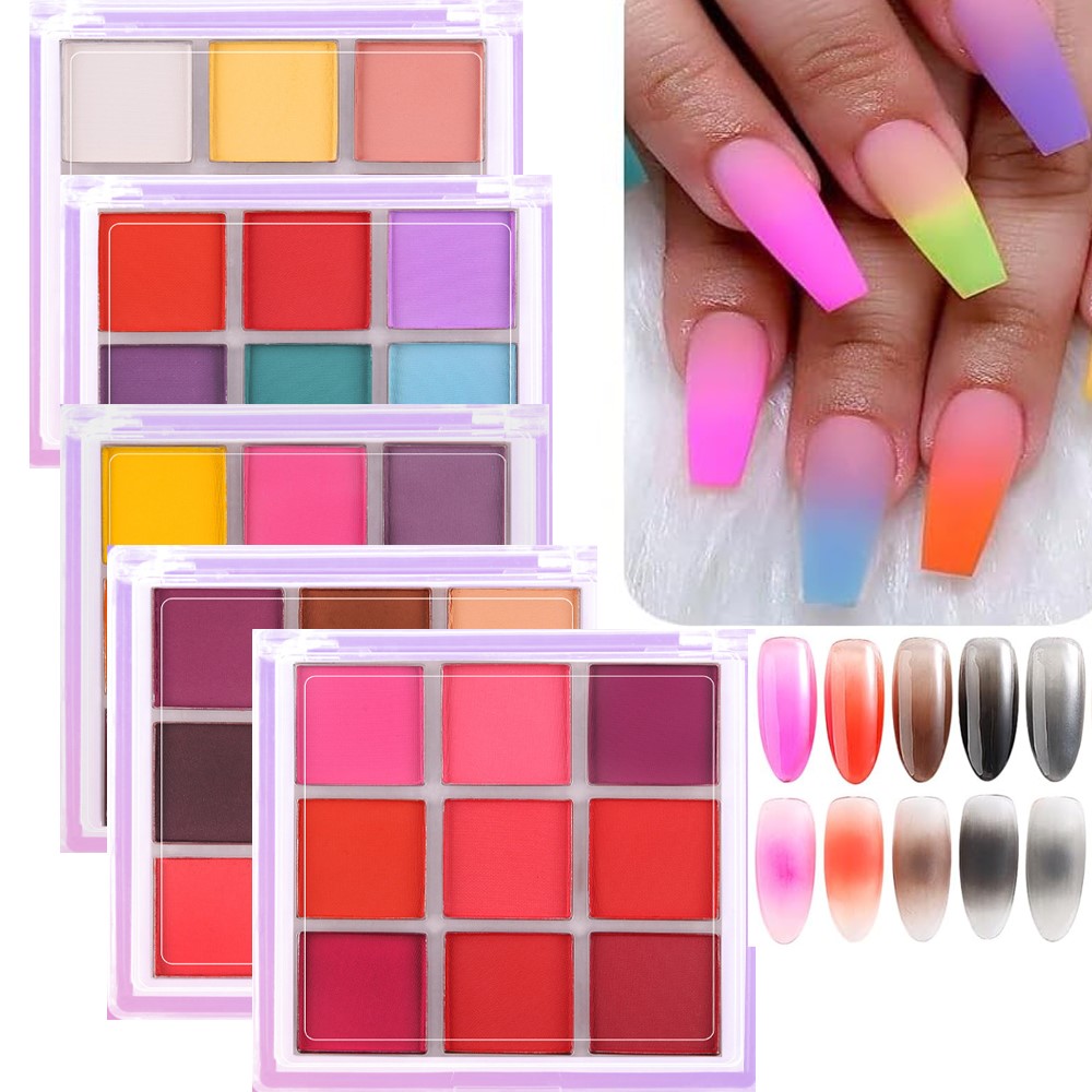 4/6/9Colors Nail Pigment Palet - Nail Art Ombre Glitter recension och pris