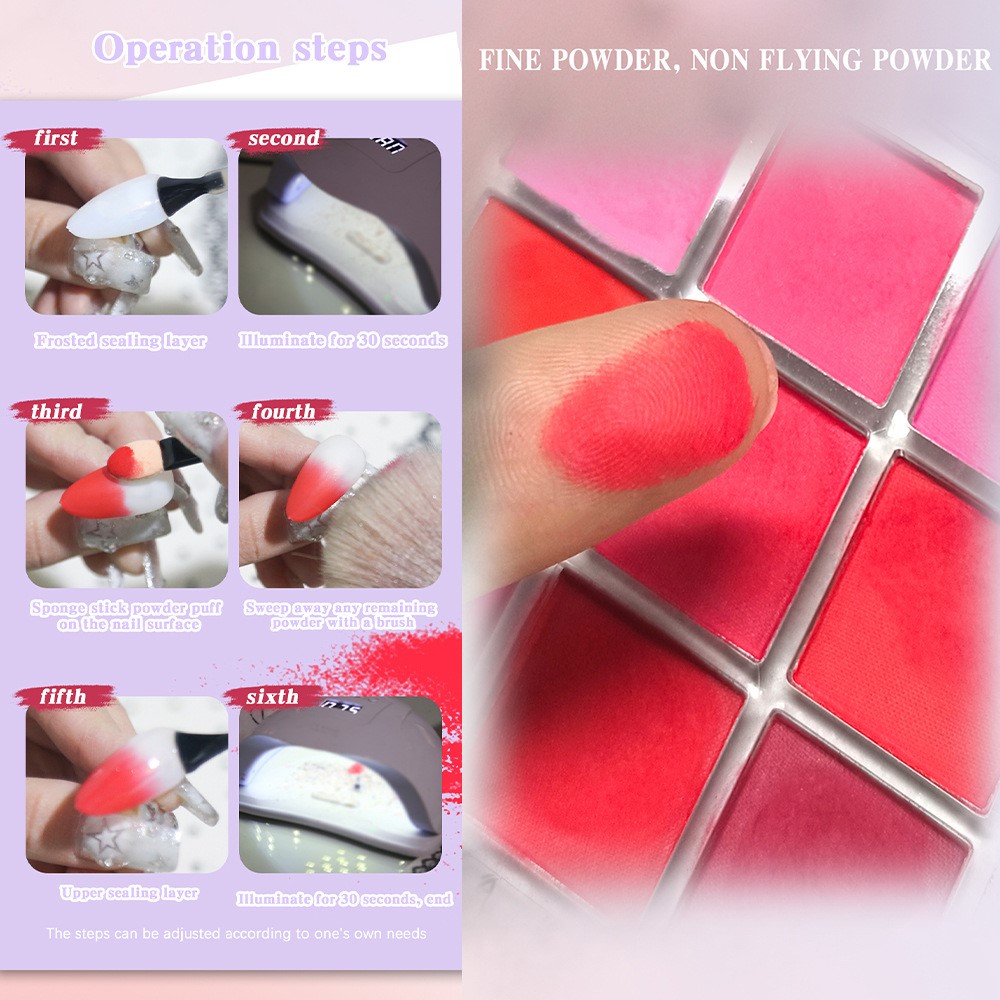 4/6/9Colors Nail Pigment Palet - Nail Art Ombre Glitter recension och pris