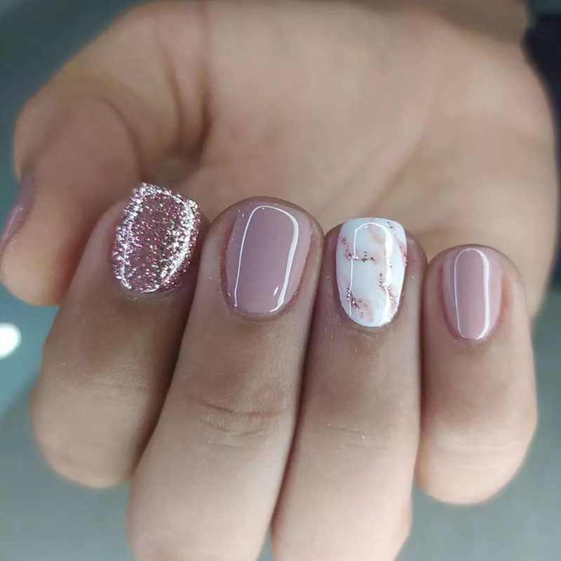 24Pcs Reusable Fake Nails Shor - Nail Art Fake recension och pris