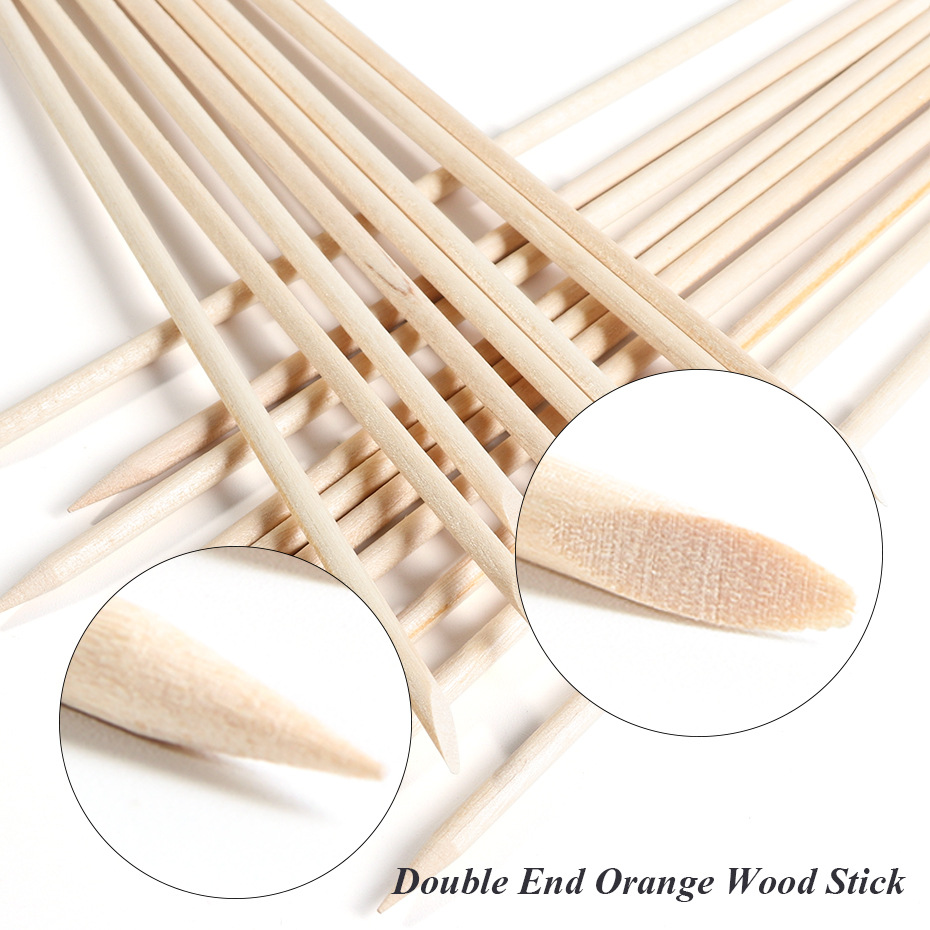 100pcs Wooden Cuticle Pusher R - Nail Art Orange recension och pris