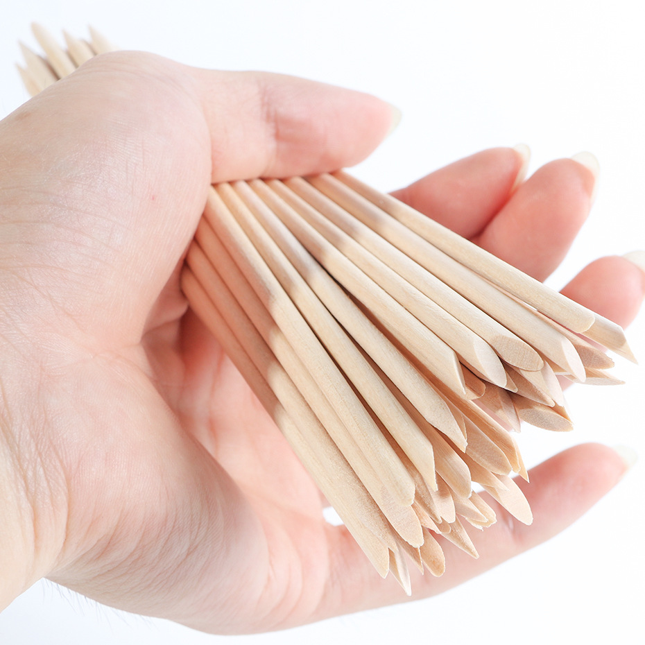 100pcs Wooden Cuticle Pusher R - Nail Art Orange recension och pris
