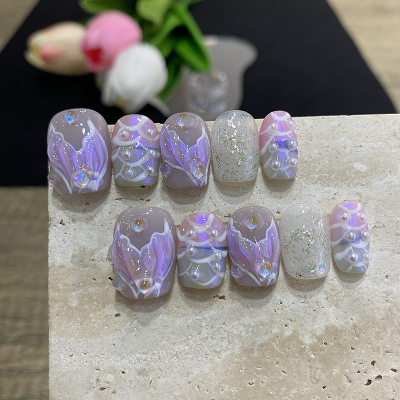10pcs Butterfly Flower Fake Na - Nail Art Fake recension och pris