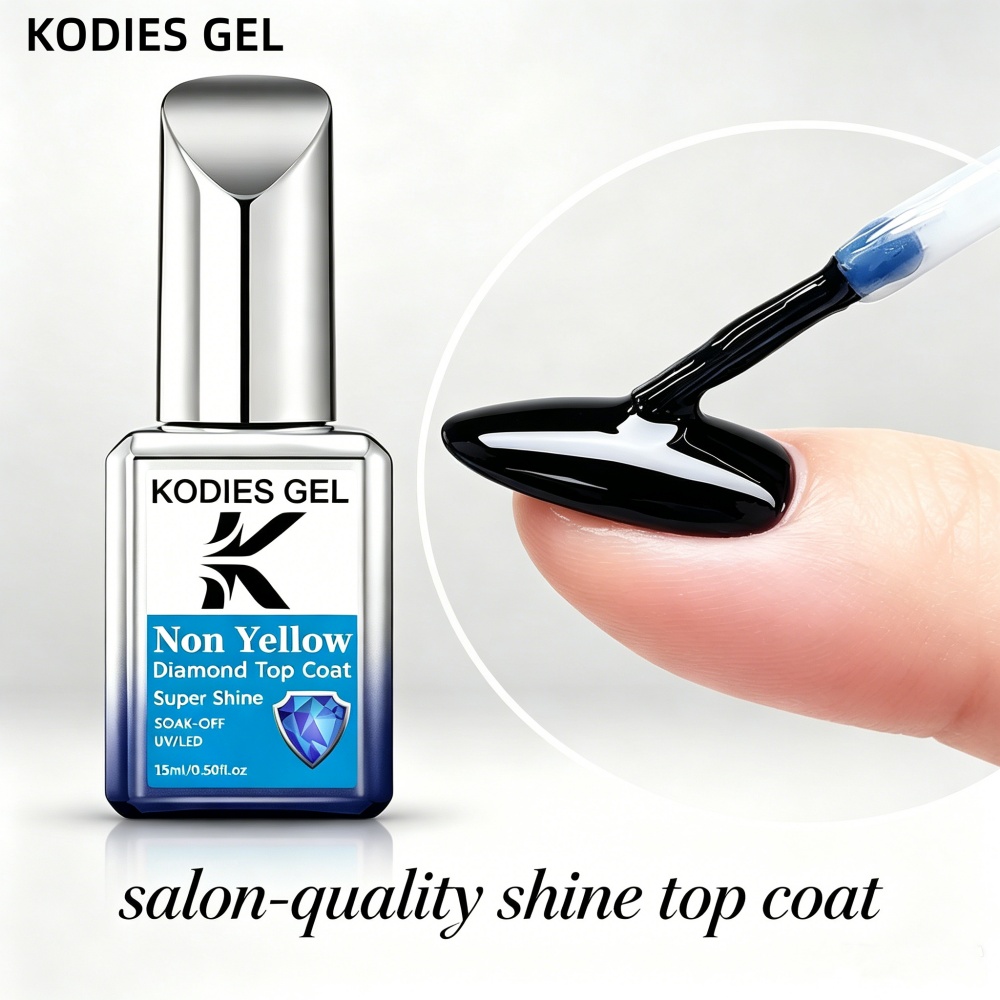 KODIES GEL Non Yellow Top Coat - Nail Art Yellow recension och pris