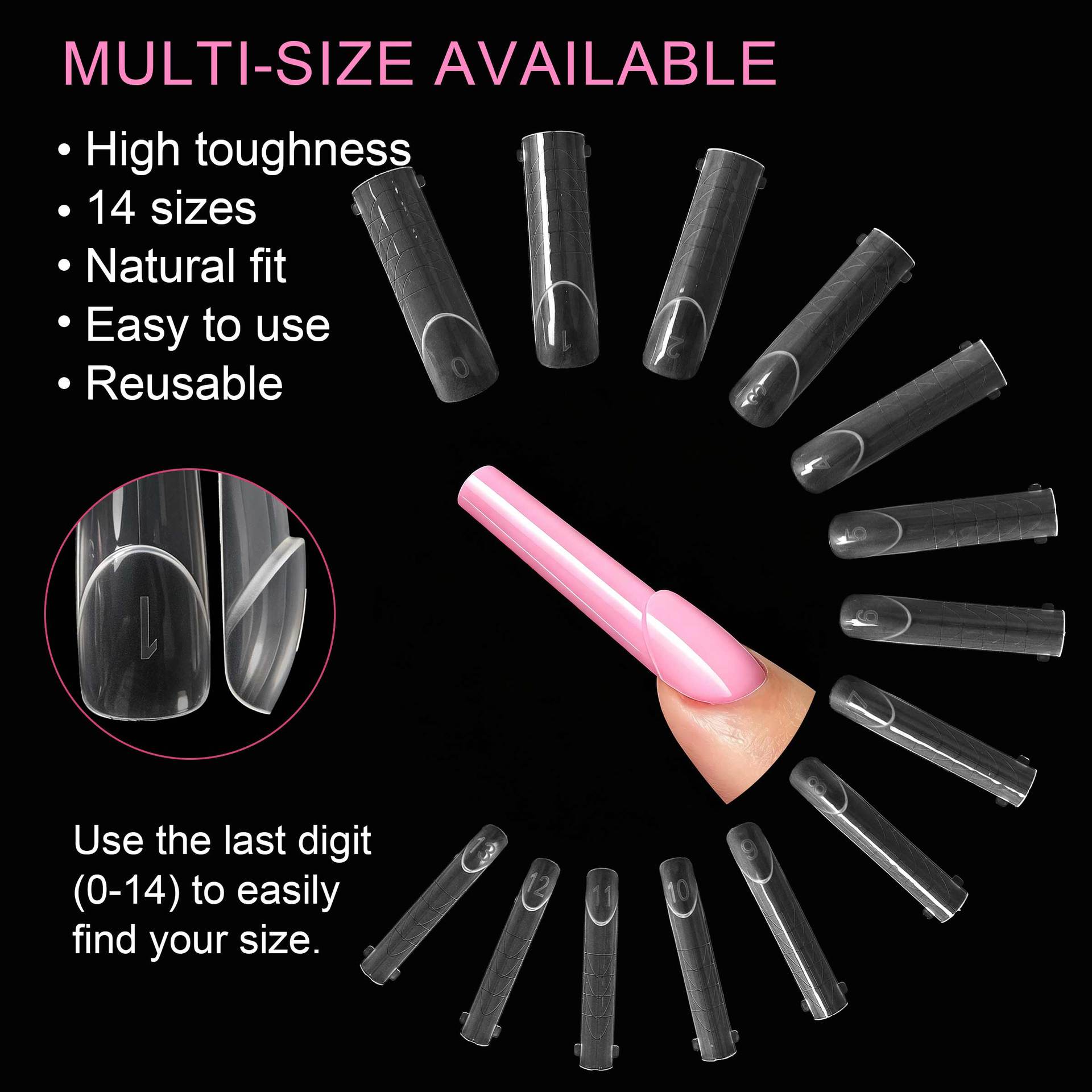 140pcs Flat Edge Nail Extensio - Nail Art Denim recension och pris