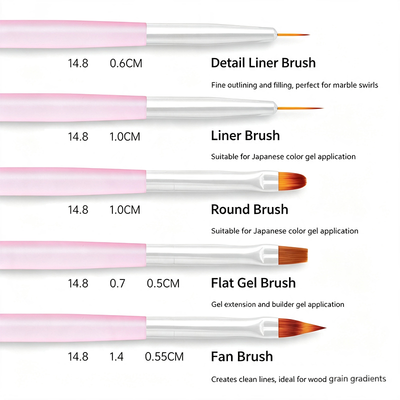 5Pcs Pink Transparent Nail Art - Nail Art Pink Soft recension och pris