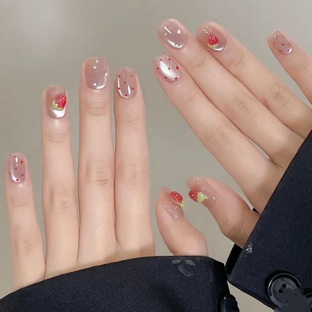10pcs Short Square Cat Eye Han - Nail Art Fake recension och pris