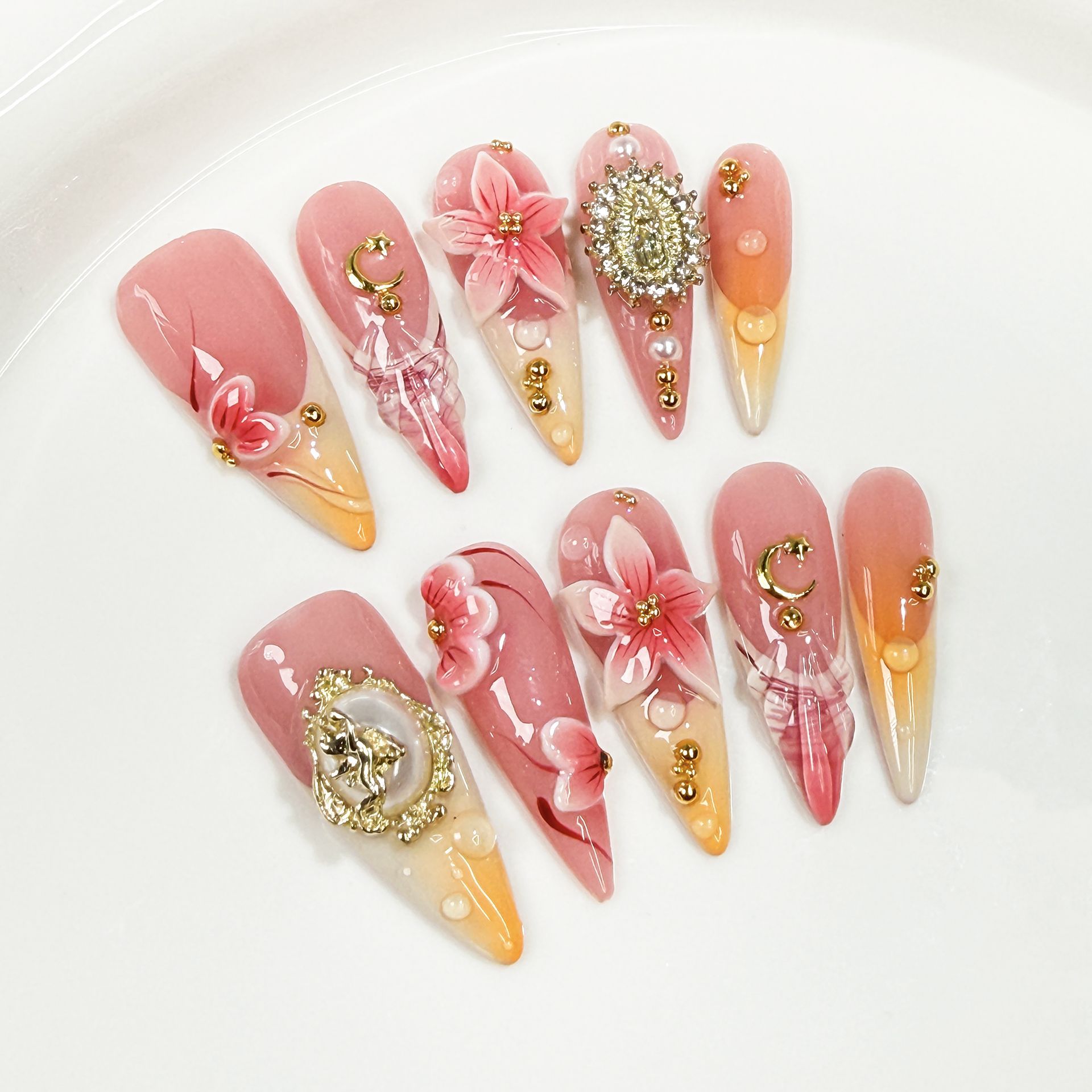 10Pcs Retro Long Stiletto Fake - Nail Art Fake recension och pris