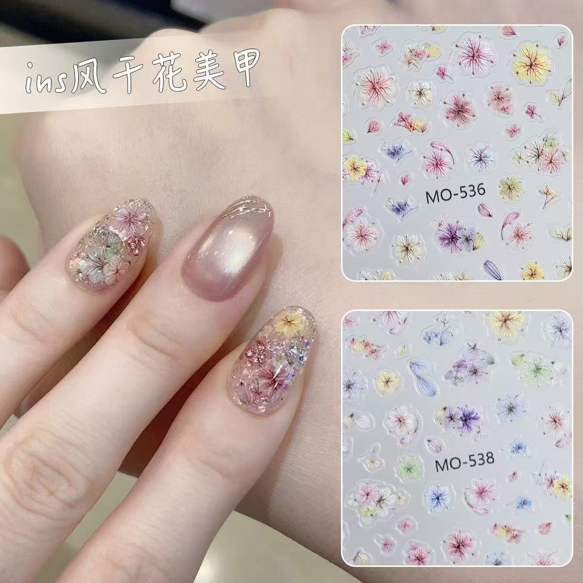 Viral Dried Flower Nail Art St - Nail Art Ombre Glitter recension och pris