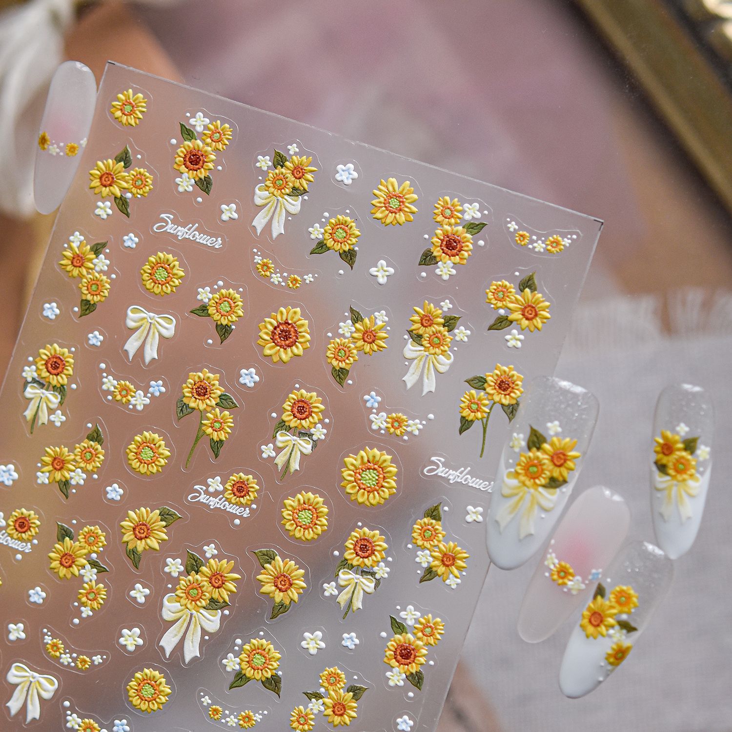 1pcs Summer 5D Embossed Flower - Nail Art Yellow recension och pris