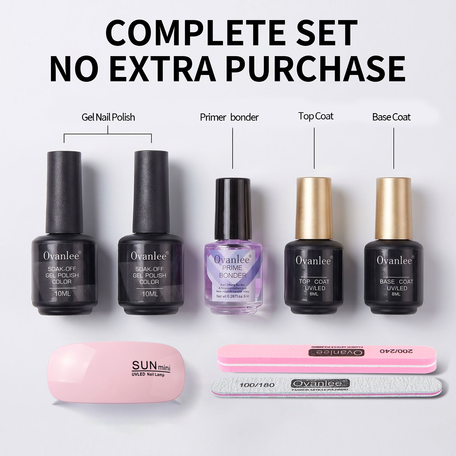 Gel Nail Polish Kit With UV Na - Gel Top Coat recension och pris