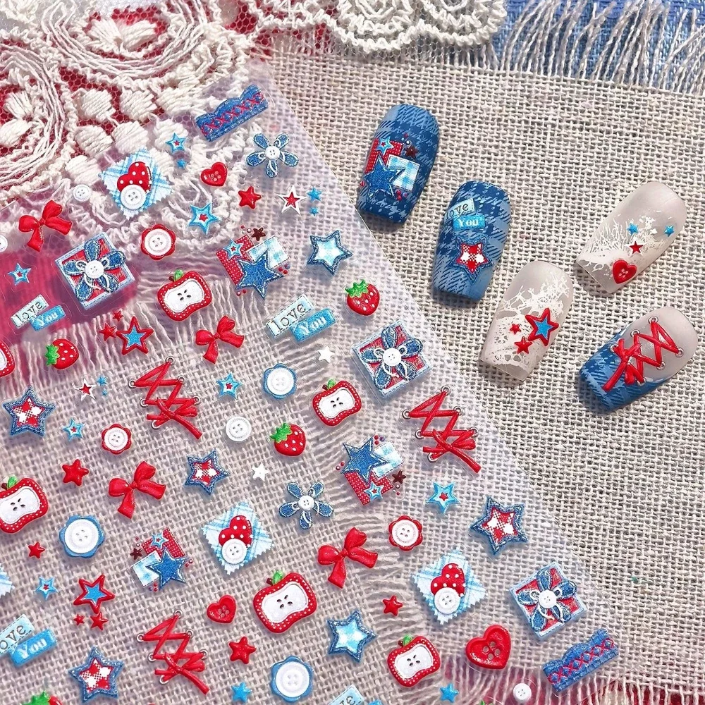 Sweet Cool Patchwork Flower St - Nail Art Denim recension och pris