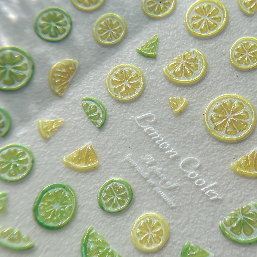 Summer Fruit Nail Stickers 5D  - Nail Art Yellow recension och pris