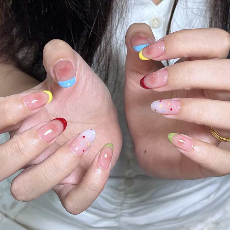24Pcs Almond False Nails Sets  - Nail Art Fake recension och pris