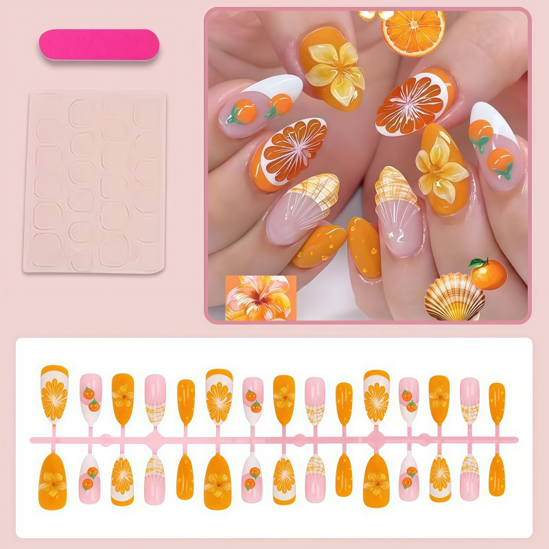 2026New 30pcs 3D Fruit Orange  - Nail Art Orange recension och pris