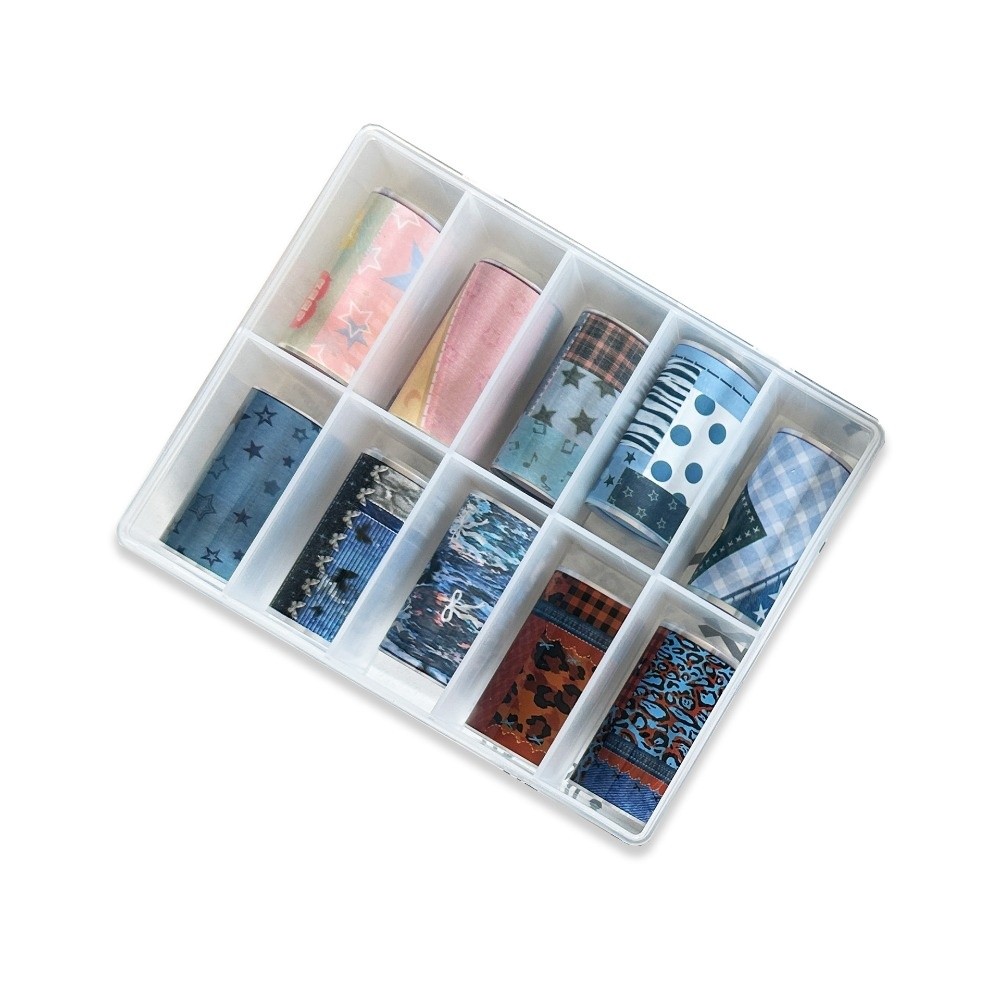 10Rolls Colorful Nail Foils Tr - Nail Art Denim recension och pris