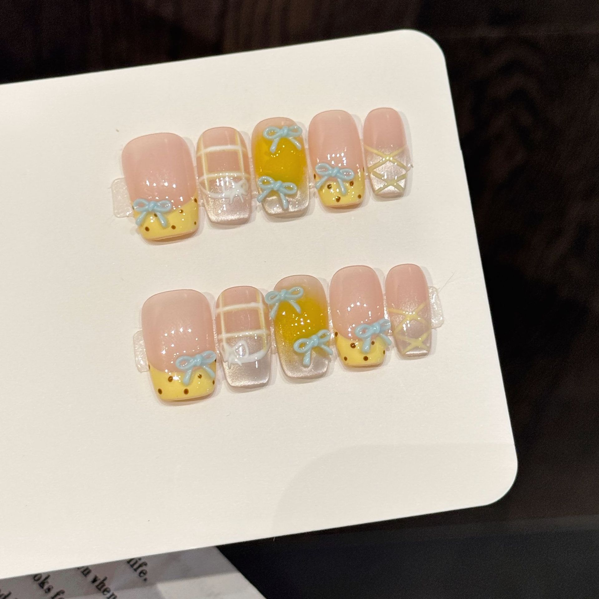 10pcs Handmade Kawaii Cute Gra - Nail Art Yellow recension och pris