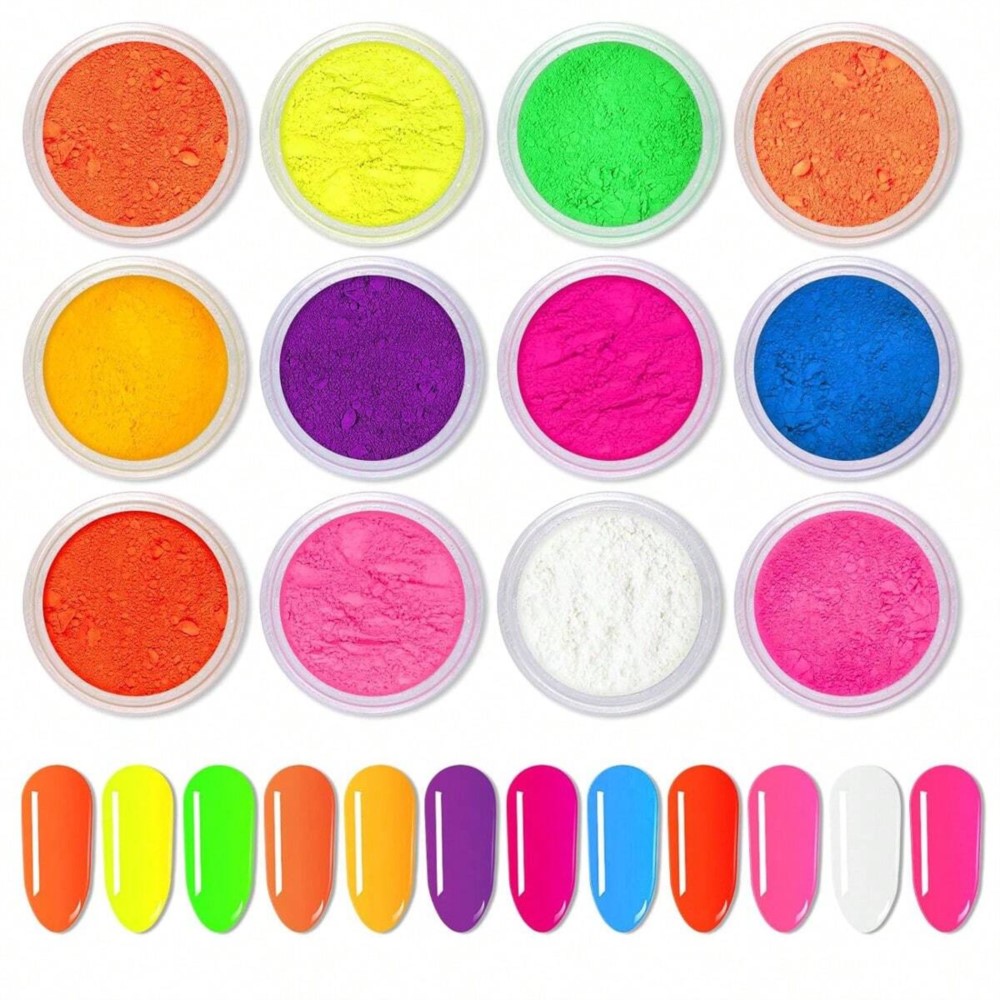 1Set Colorful Neon Phosphor Pi - Nail Art Ombre Glitter recension och pris