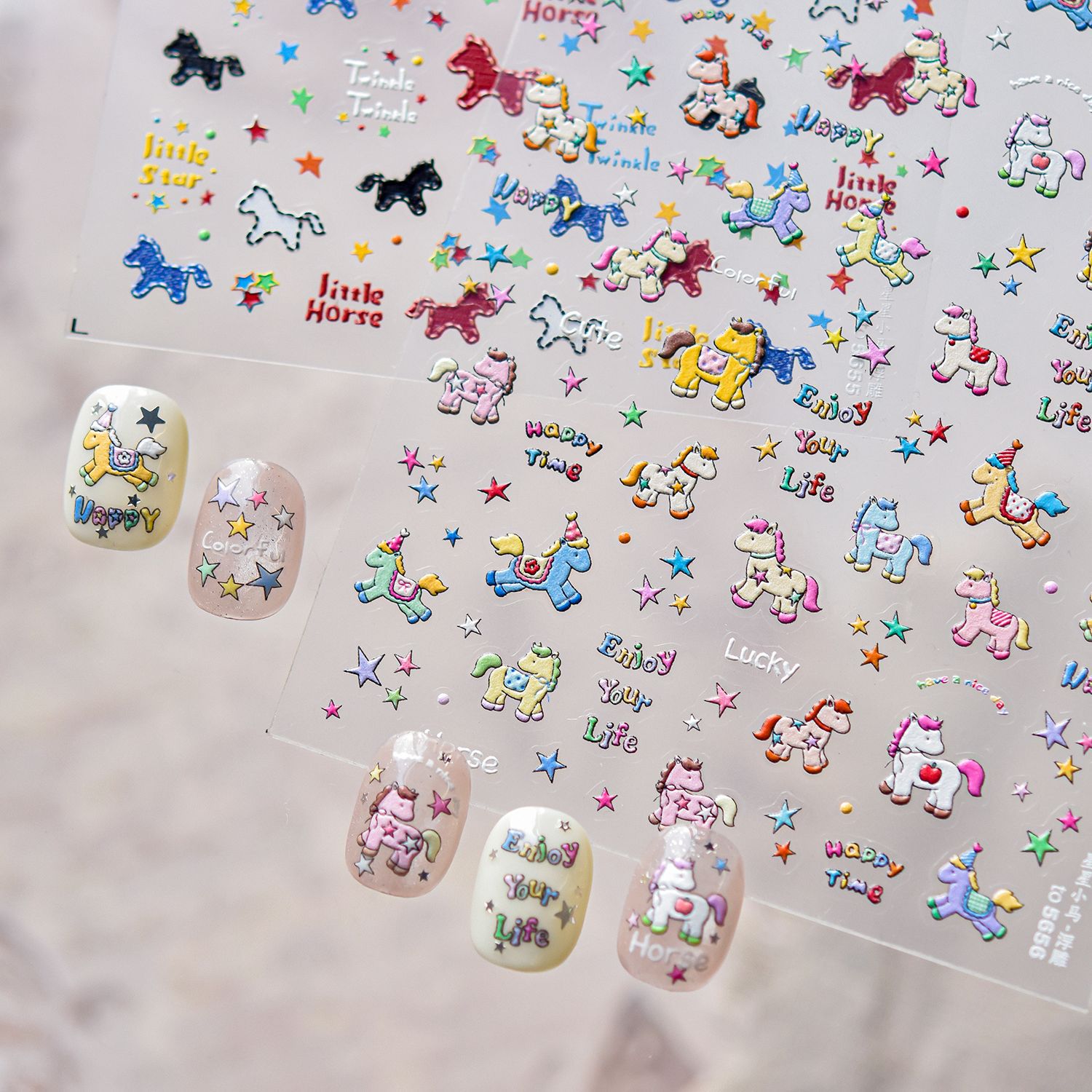 Retro Denim Pony Horse Patchwo - Nail Art Denim recension och pris