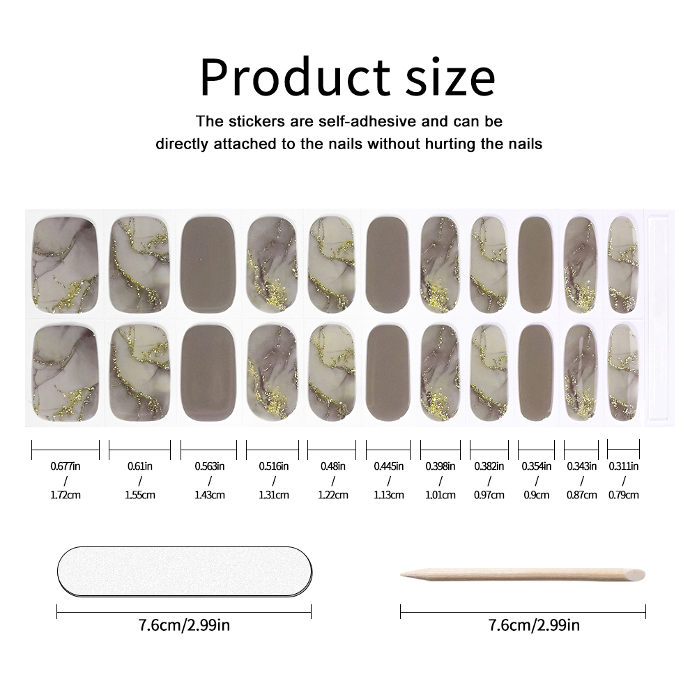 UV FREE Gel Nail Strips 22 Tip - Nail Art Ombre Glitter recension och pris