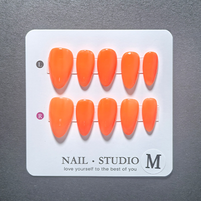 10pcs Almond Press on Nails Ha - Nail Art Yellow recension och pris