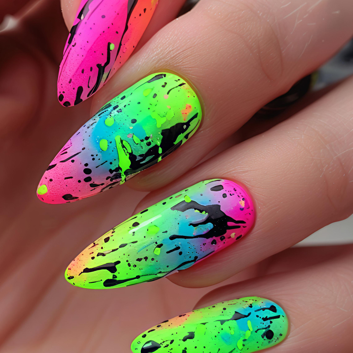 24pcs/set Short Medium Long Fa - Nail Art Yellow recension och pris