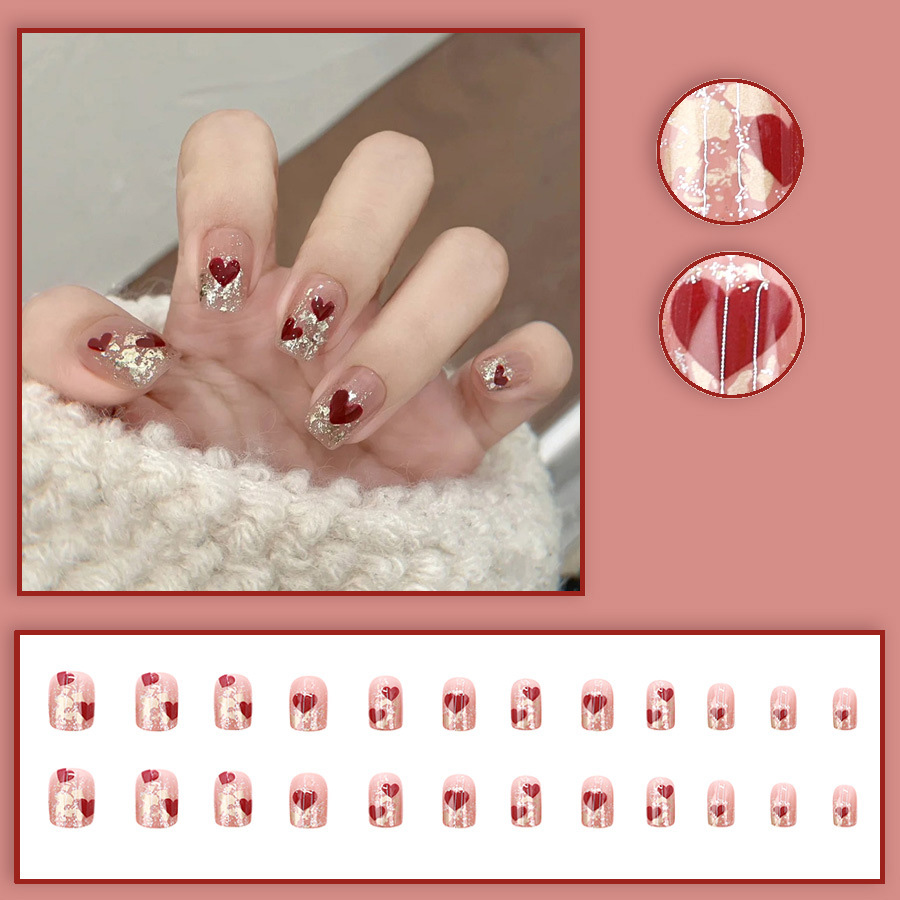 24pcs/set Short Square fake na - Nail Art Fake recension och pris