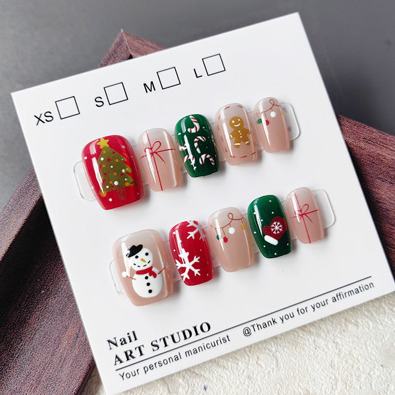 10 Pcs Christmas Half Handmade - Nail Art Fake recension och pris