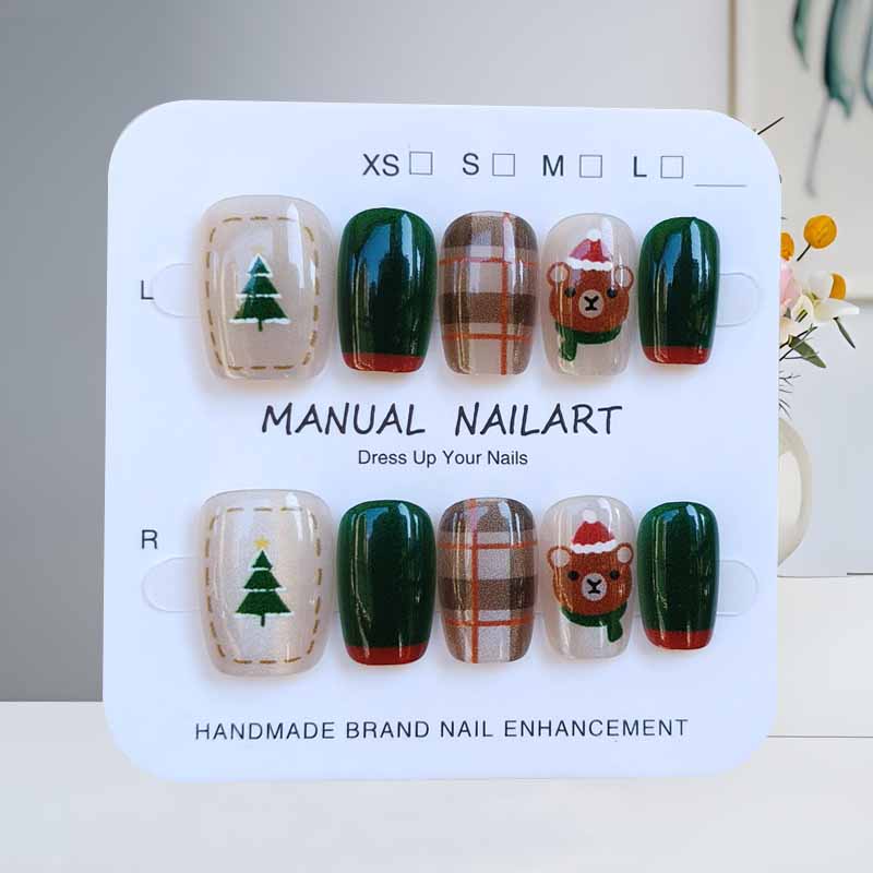 10 Pcs Christmas Half Handmade - Nail Art Fake recension och pris