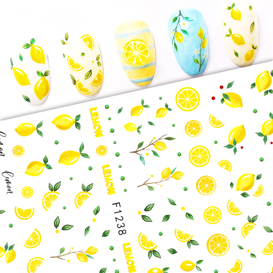 2pcs Yellow Lemon Slice Nail A - Nail Art Yellow recension och pris
