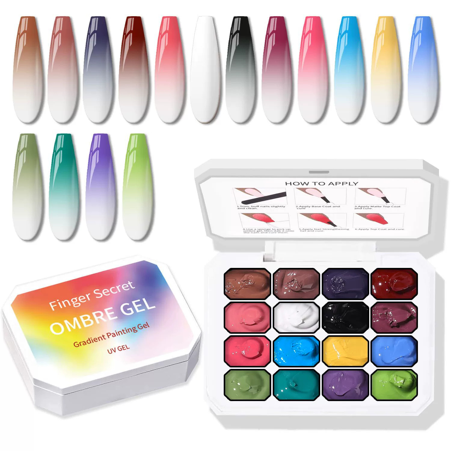 9-24 Colors Solid Cream Ombre  - Nail Art Ombre Glitter recension och pris