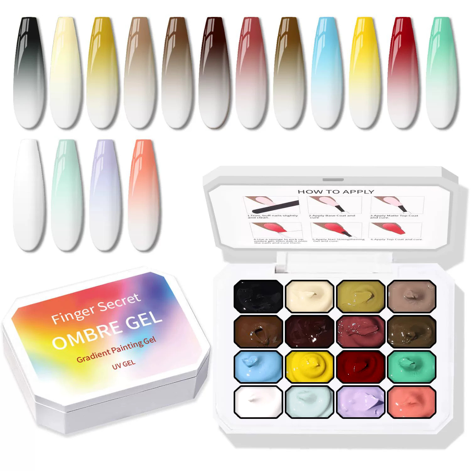 9-24 Colors Solid Cream Ombre  - Nail Art Ombre Glitter recension och pris