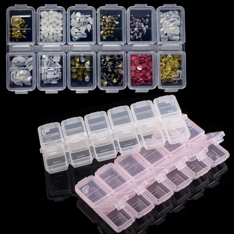 12 Compartments Plastic Rhines - Nail Art Quirky recension och pris