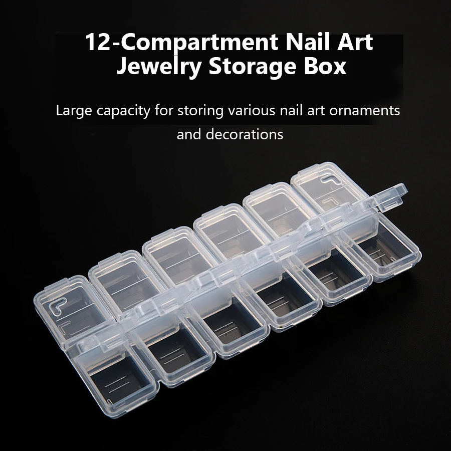 12 Compartments Plastic Rhines - Nail Art Quirky recension och pris