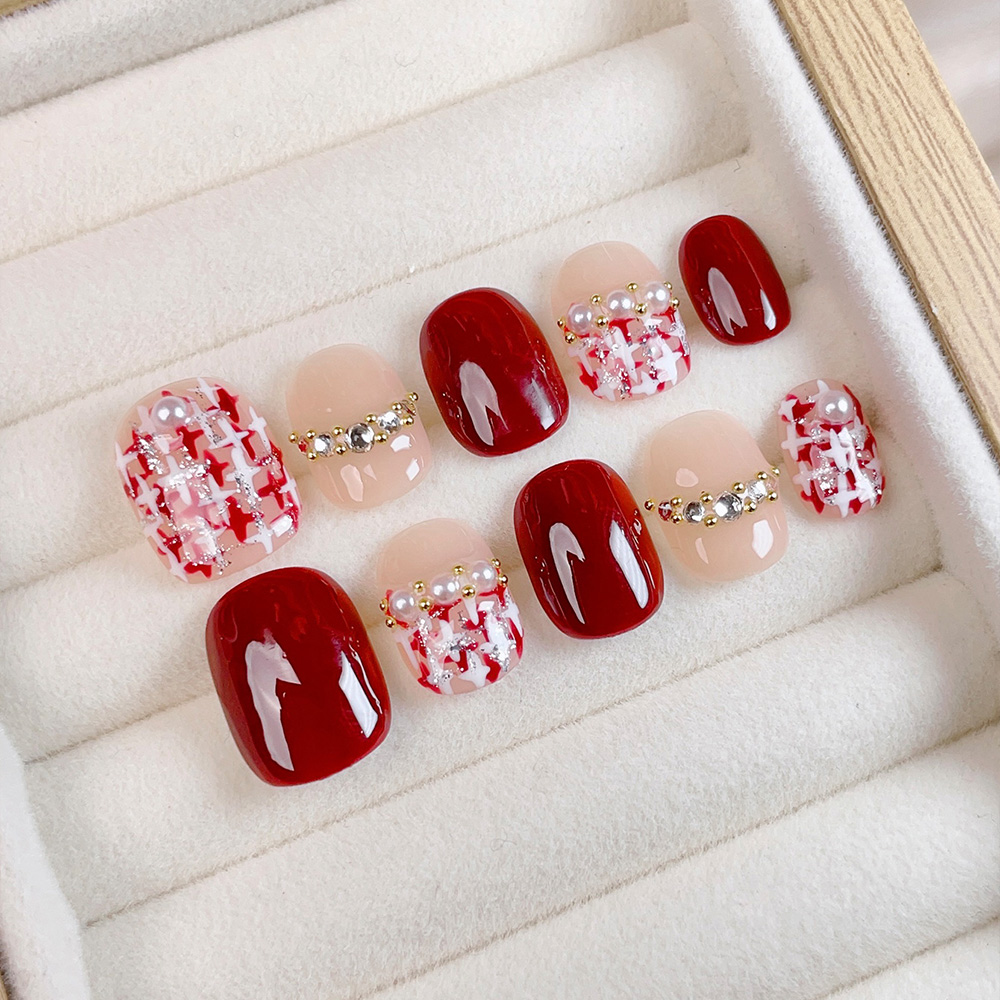 10pcs Short Square Round Handm - Nail Art Quirky recension och pris