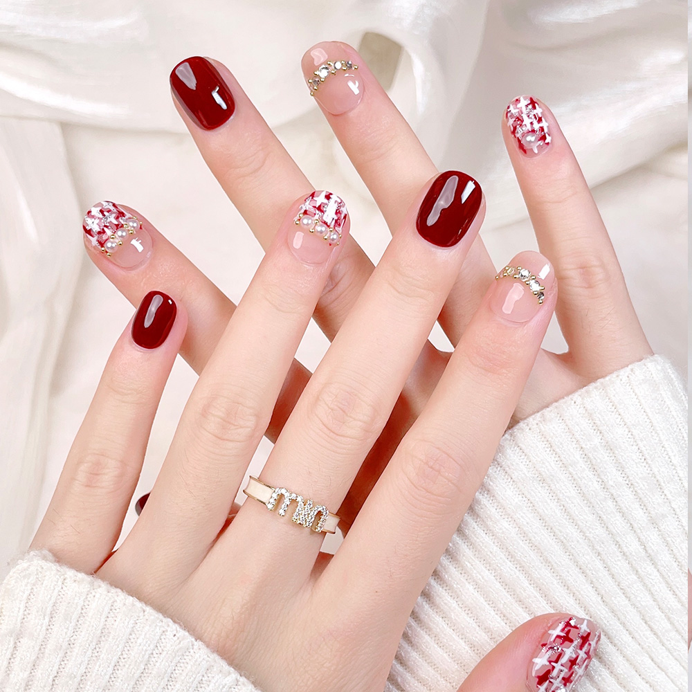 10pcs Short Square Round Handm - Nail Art Quirky recension och pris