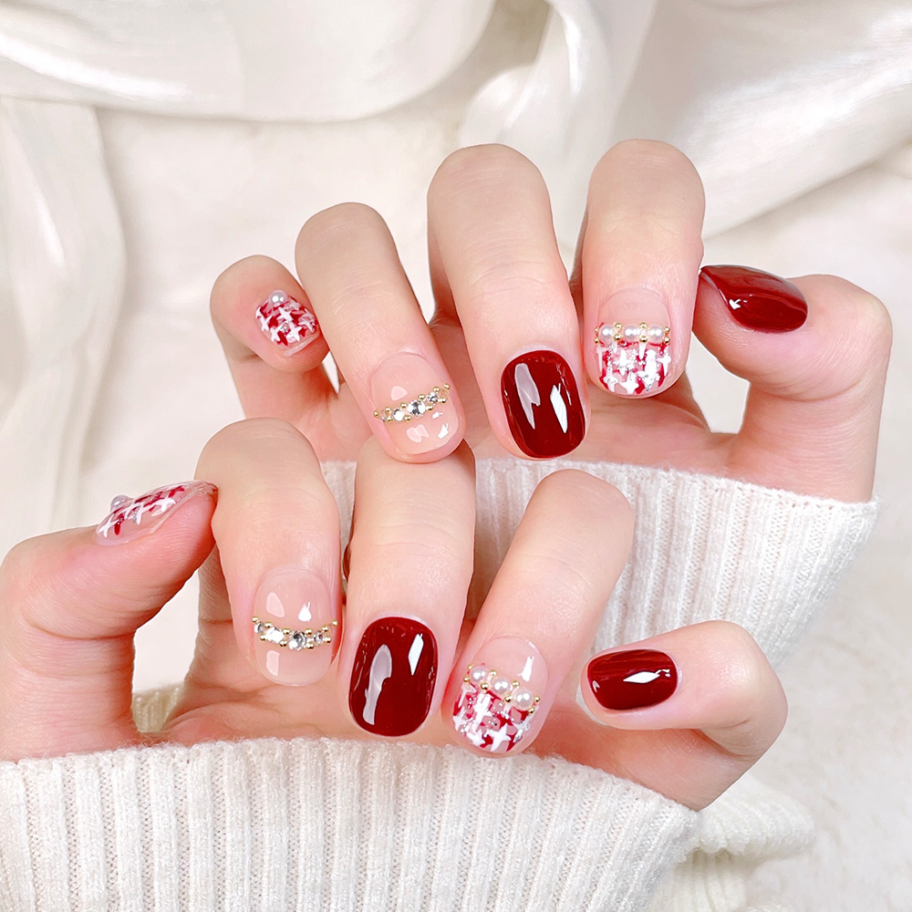 10pcs Short Square Round Handm - Nail Art Quirky recension och pris