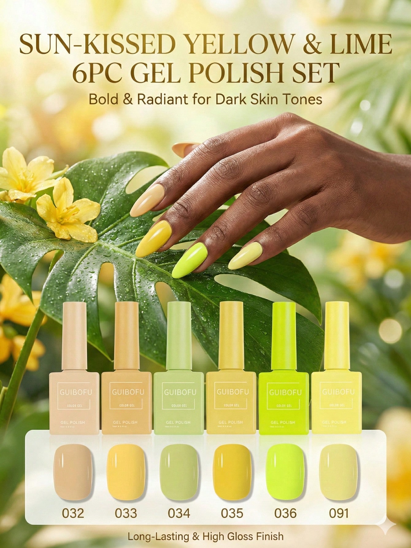 6pcs/set 15ml yellow kit lemon - Nail Art Yellow recension och pris