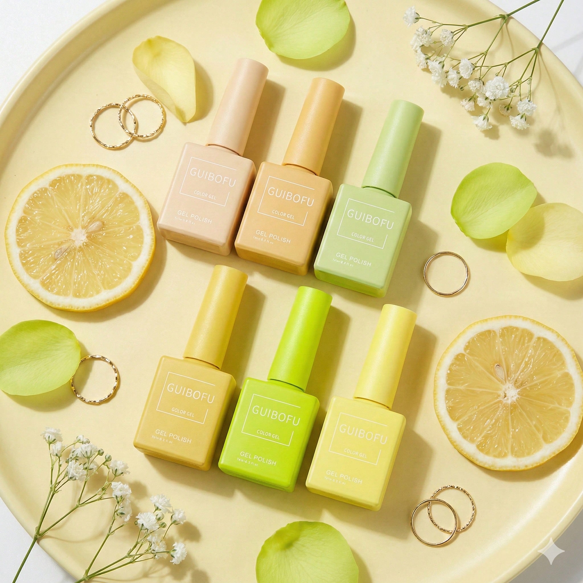 6pcs/set 15ml yellow kit lemon - Nail Art Yellow recension och pris