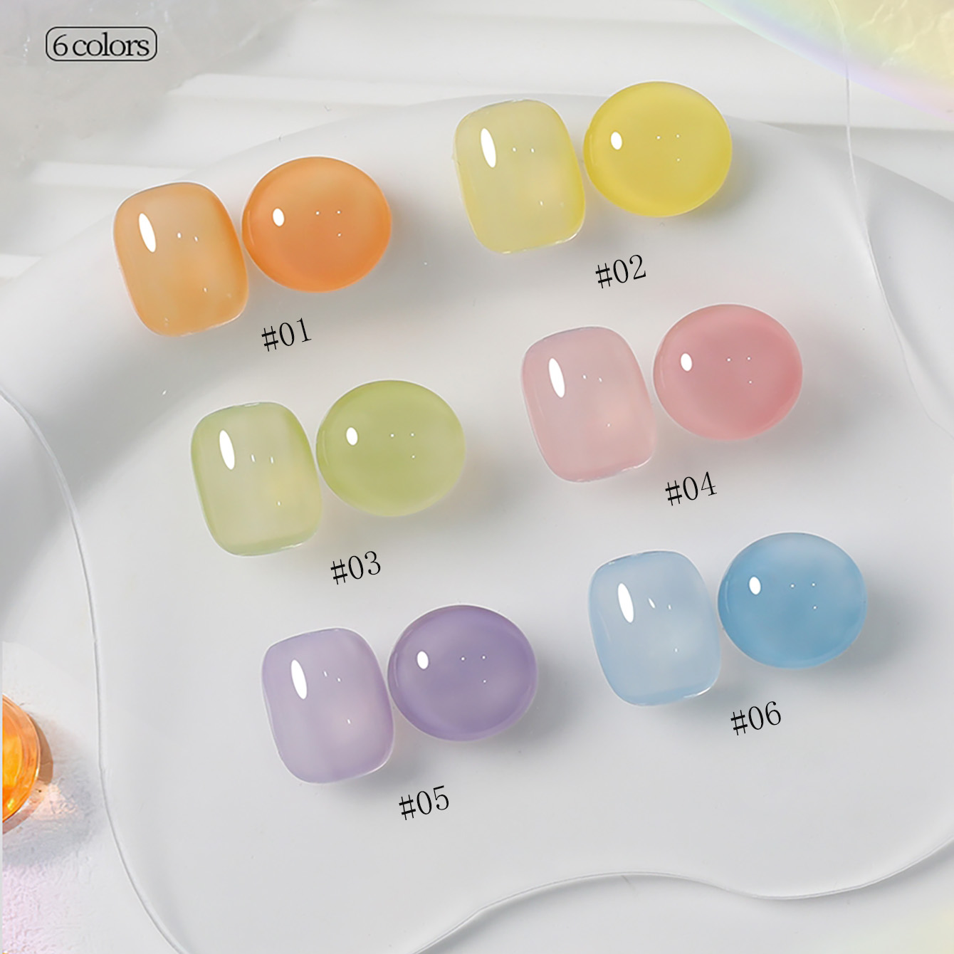1-6pcs PSK New Macaron Candy O - Nail Art Yellow recension och pris