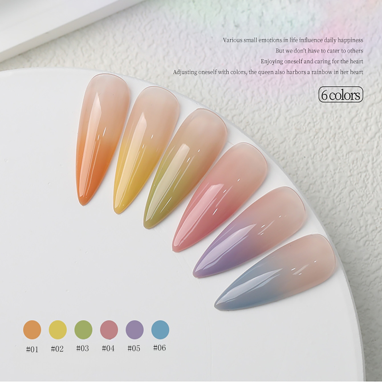 1-6pcs PSK New Macaron Candy O - Nail Art Yellow recension och pris