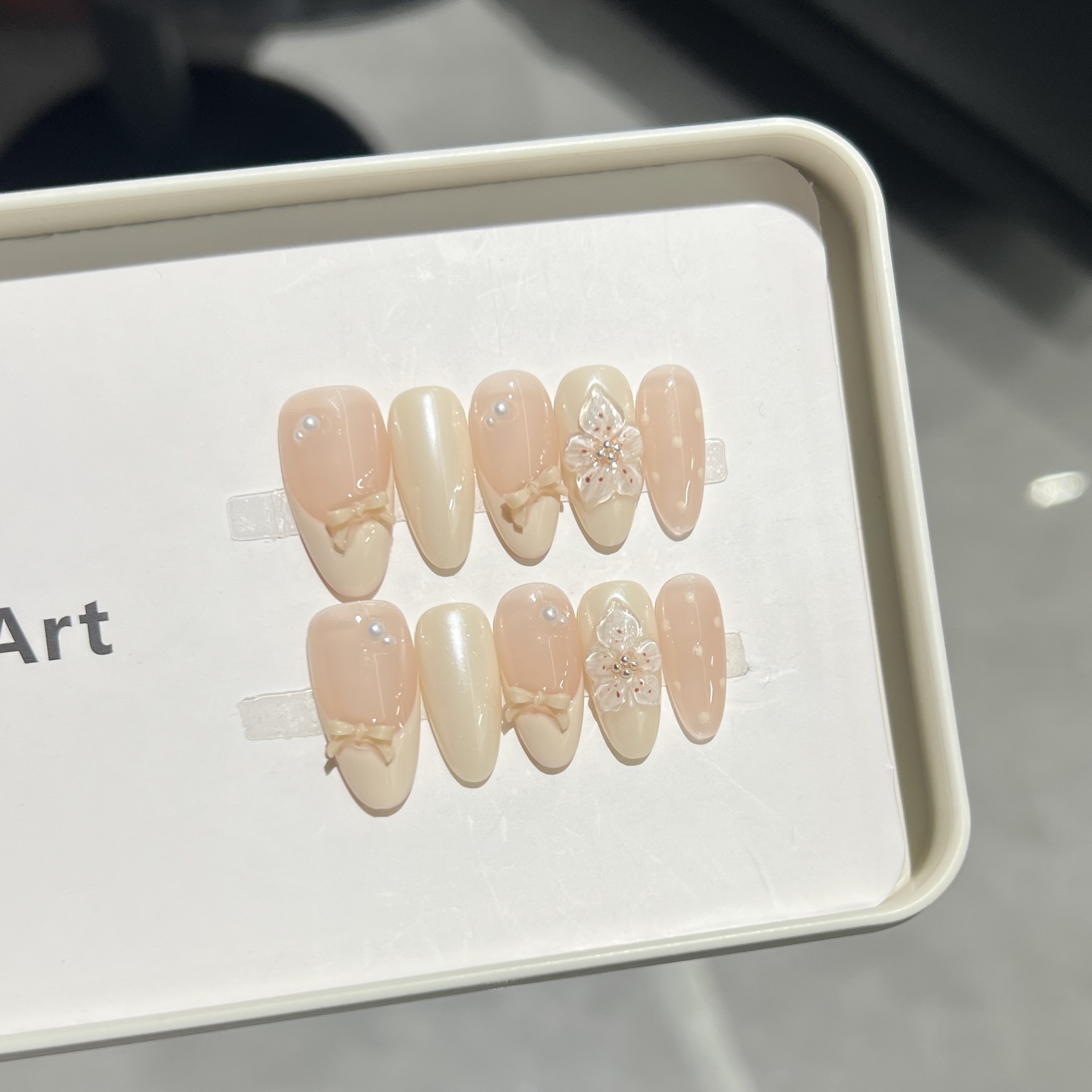 10Pcs Milky Nude Gentle Handma - Nail Art Fake recension och pris